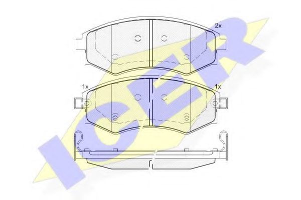 комплект спирачно феродо, дискови спирачки 181716