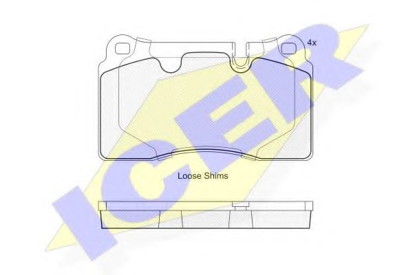 комплект спирачно феродо, дискови спирачки 181788