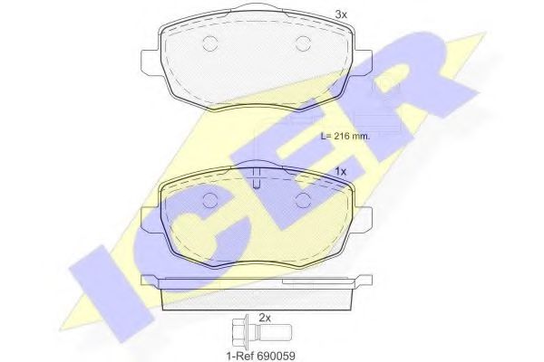 комплект спирачно феродо, дискови спирачки 181845