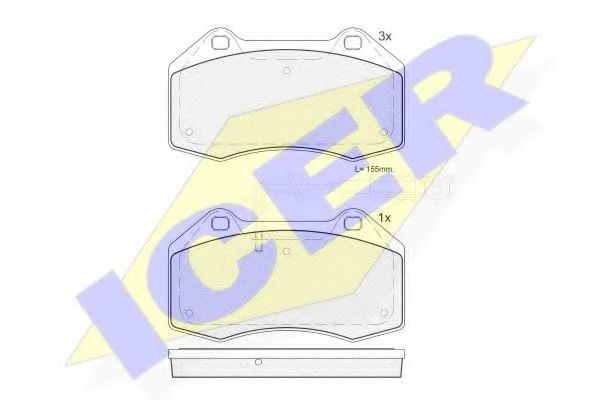 комплект спирачно феродо, дискови спирачки 181879