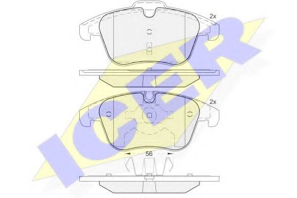 комплект спирачно феродо, дискови спирачки 181886