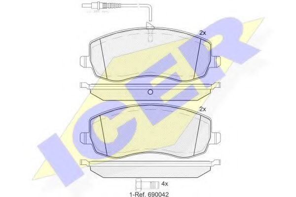 комплект спирачно феродо, дискови спирачки 181912