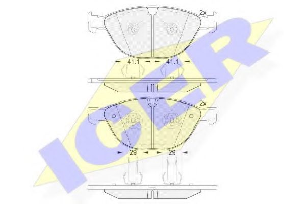 комплект спирачно феродо, дискови спирачки 181973