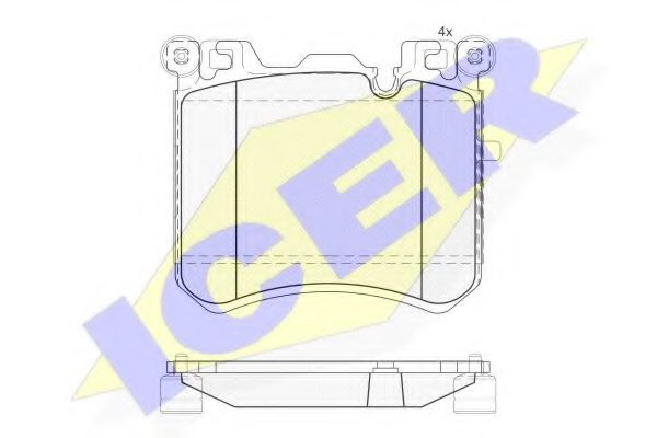 комплект спирачно феродо, дискови спирачки 181984