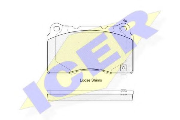 комплект спирачно феродо, дискови спирачки 181990