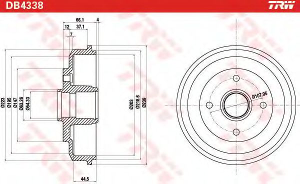 спирачен барабан DB4338