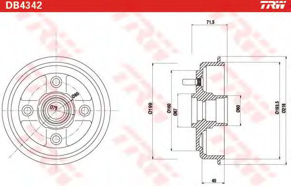 спирачен барабан DB4342