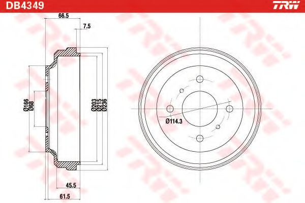 спирачен барабан DB4349