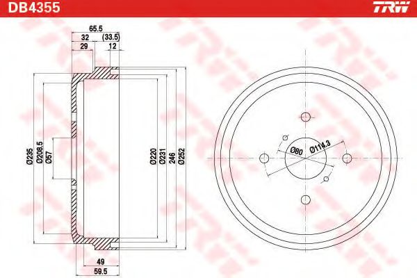спирачен барабан DB4355