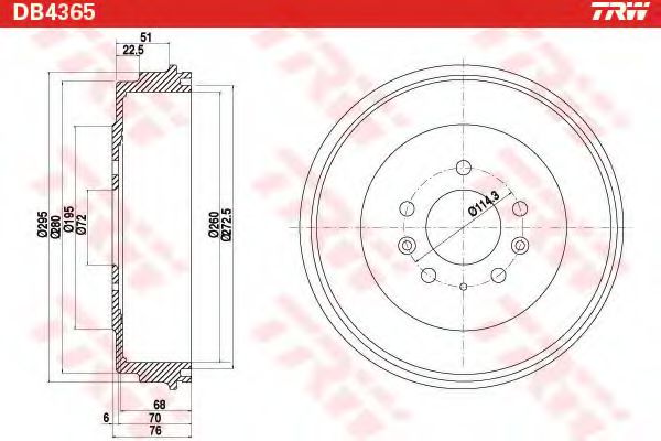 спирачен барабан DB4365