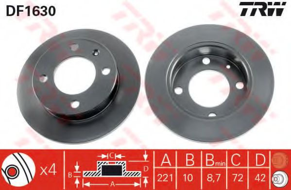 спирачен диск DF1630