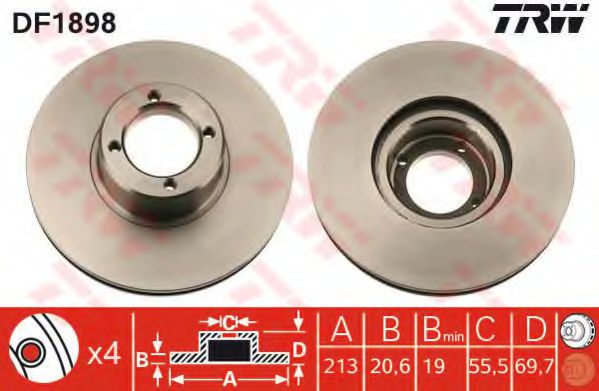 спирачен диск DF1898