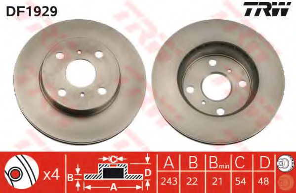 спирачен диск DF1929