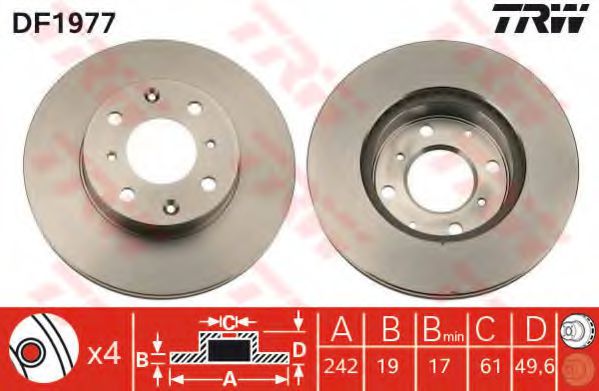 спирачен диск DF1977