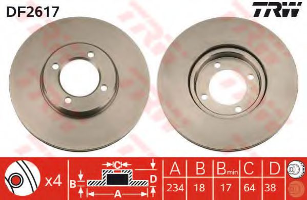 спирачен диск DF2617