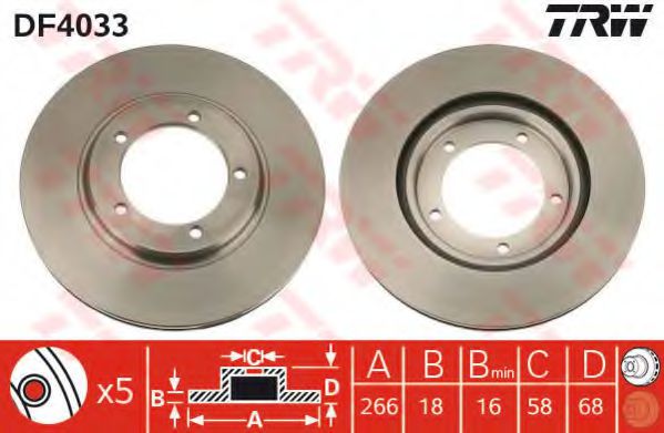 спирачен диск DF4033