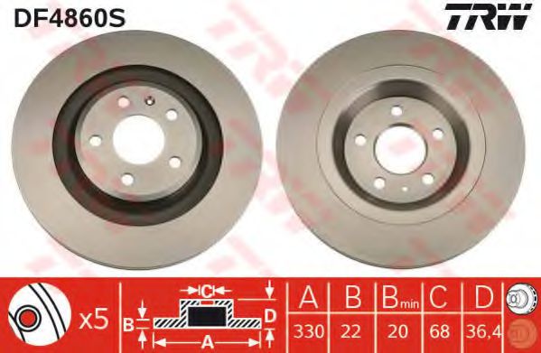 спирачен диск DF4860S