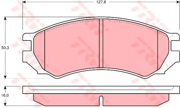 комплект спирачно феродо, дискови спирачки GDB1005