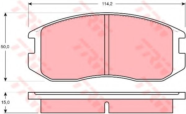 комплект спирачно феродо, дискови спирачки GDB1129
