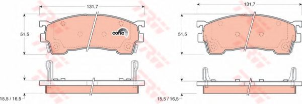 комплект спирачно феродо, дискови спирачки