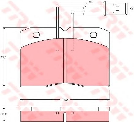 комплект спирачно феродо, дискови спирачки GDB1152