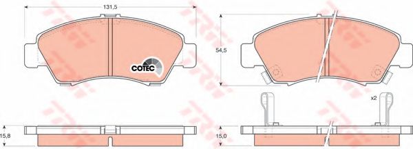 комплект спирачно феродо, дискови спирачки