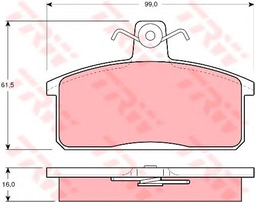 комплект спирачно феродо, дискови спирачки GDB1165