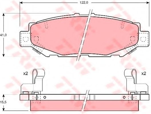 комплект спирачно феродо, дискови спирачки GDB1185