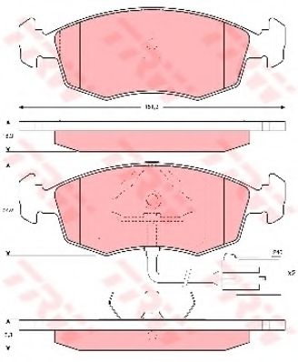 комплект спирачно феродо, дискови спирачки GDB1208