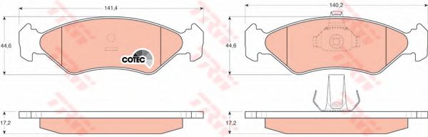 комплект спирачно феродо, дискови спирачки