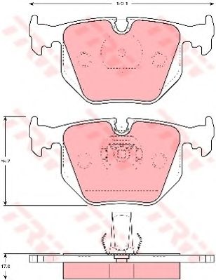 комплект спирачно феродо, дискови спирачки GDB1304