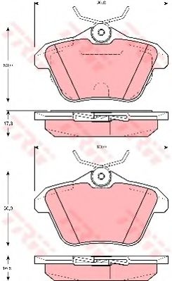 комплект спирачно феродо, дискови спирачки GDB1315