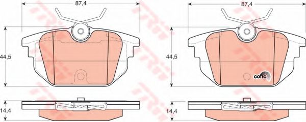 комплект спирачно феродо, дискови спирачки