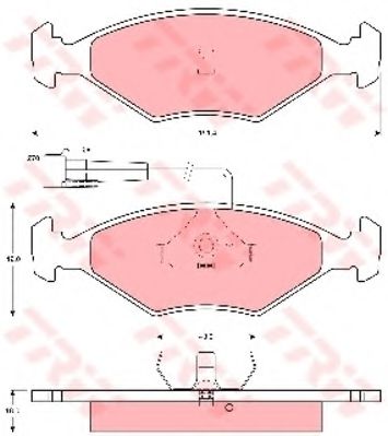 комплект спирачно феродо, дискови спирачки GDB1347