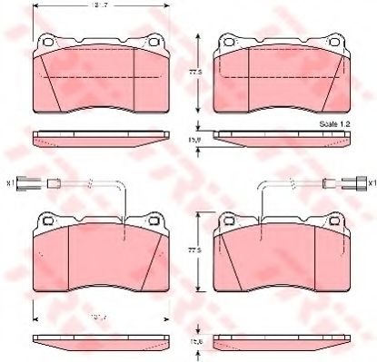 комплект спирачно феродо, дискови спирачки