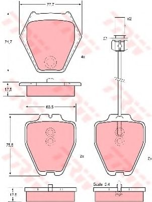 комплект спирачно феродо, дискови спирачки