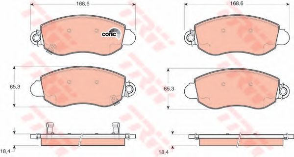 комплект спирачно феродо, дискови спирачки