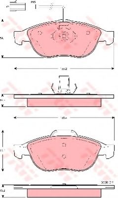 комплект спирачно феродо, дискови спирачки GDB1441