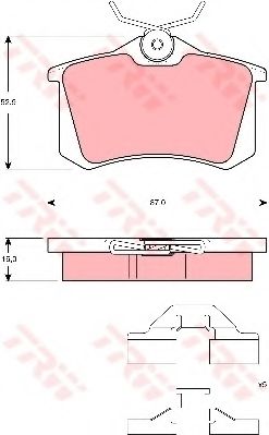 комплект спирачно феродо, дискови спирачки GDB1467