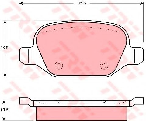 комплект спирачно феродо, дискови спирачки GDB1520