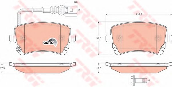 комплект спирачно феродо, дискови спирачки