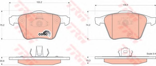 комплект спирачно феродо, дискови спирачки