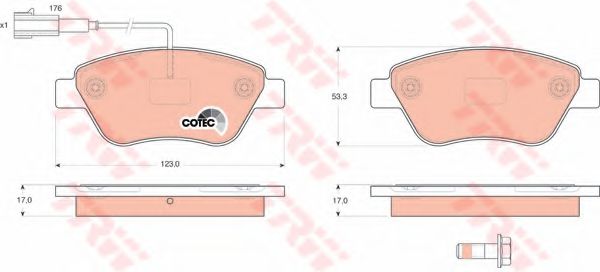 комплект спирачно феродо, дискови спирачки