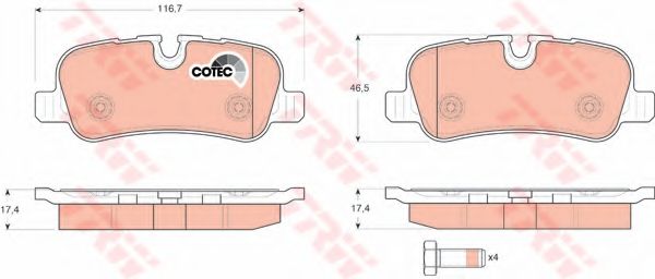 комплект спирачно феродо, дискови спирачки