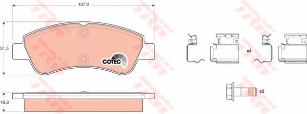 комплект спирачно феродо, дискови спирачки