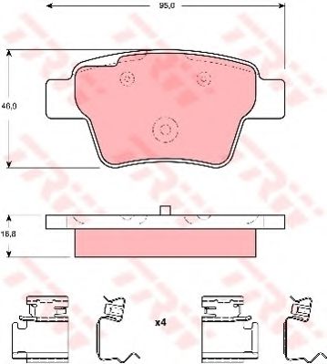 комплект спирачно феродо, дискови спирачки