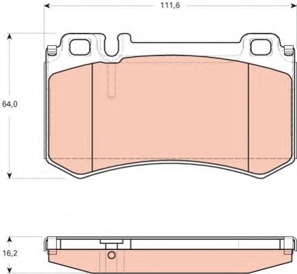 комплект спирачно феродо, дискови спирачки GDB1735
