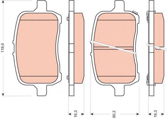 комплект спирачно феродо, дискови спирачки