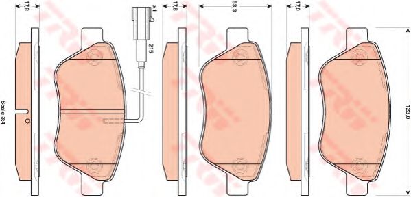 комплект спирачно феродо, дискови спирачки