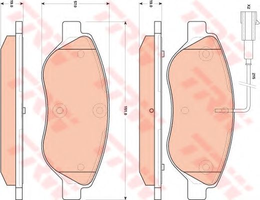 комплект спирачно феродо, дискови спирачки